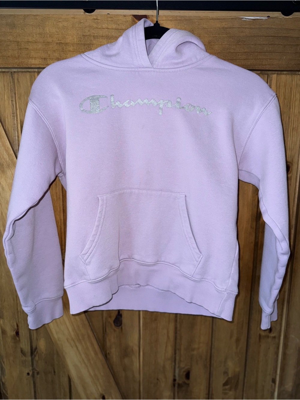 Girls Champion Lavender Pullover Hoodie Sweatshirt and shorts set